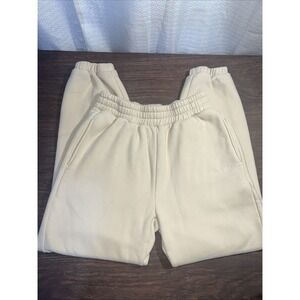 Comfrt Signature Jogger Sweatpants Size Medium Beige Tan Fleece